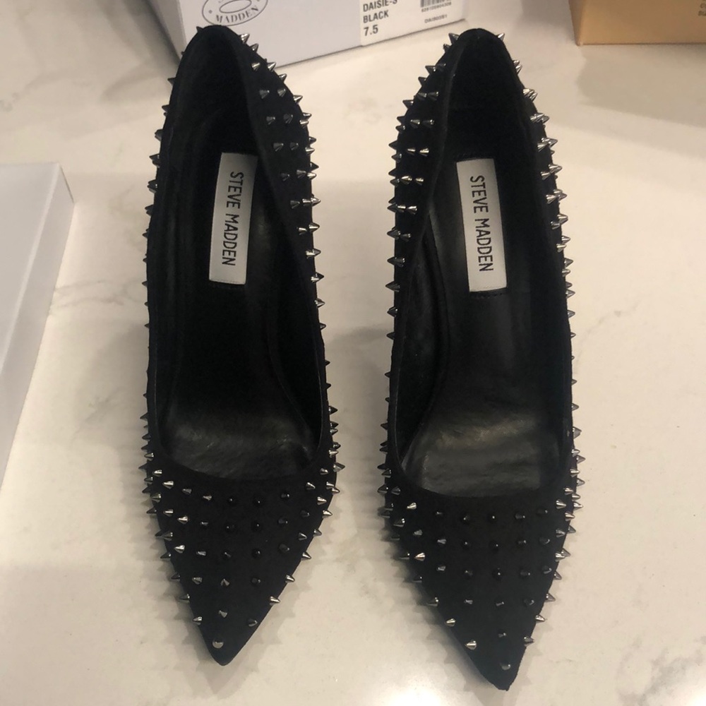 Steve Madden “Daisy” Spiked Black Heels